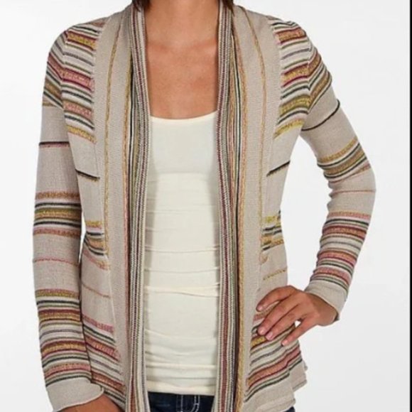 BillaBong  “Pent Up” Stripe Cardigan Sweater - Size small - Picture 2 of 4